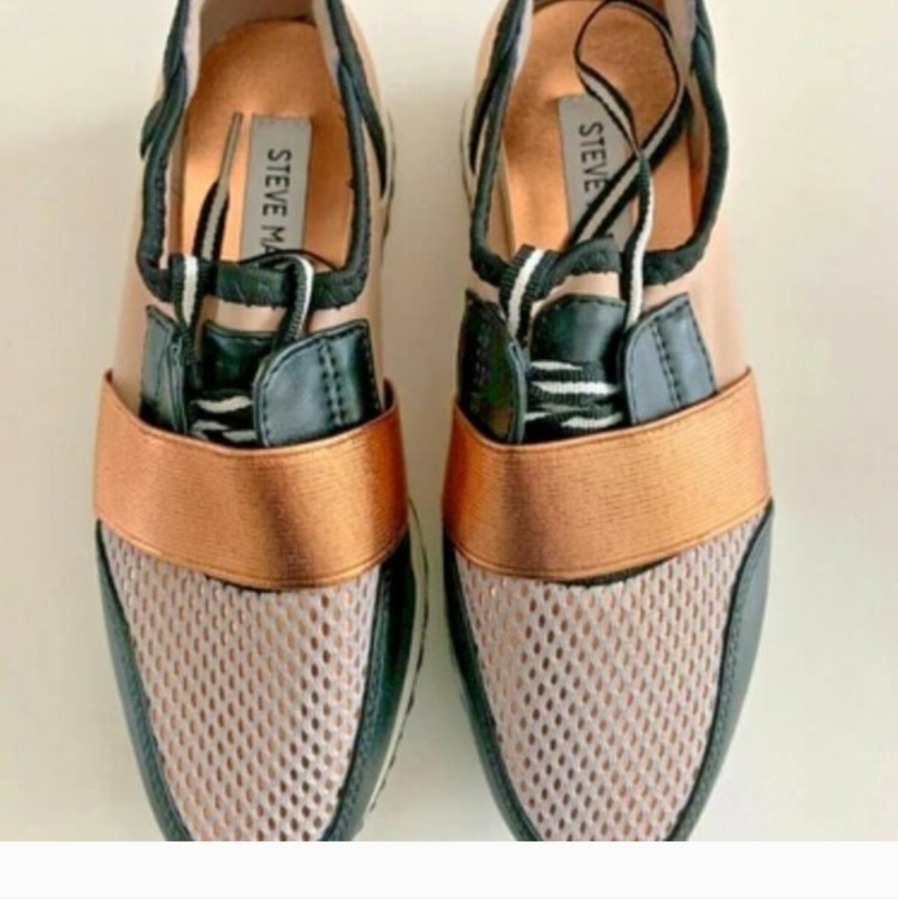 Steve Madden Antic Copper and Black Slip-On Mesh Loafers